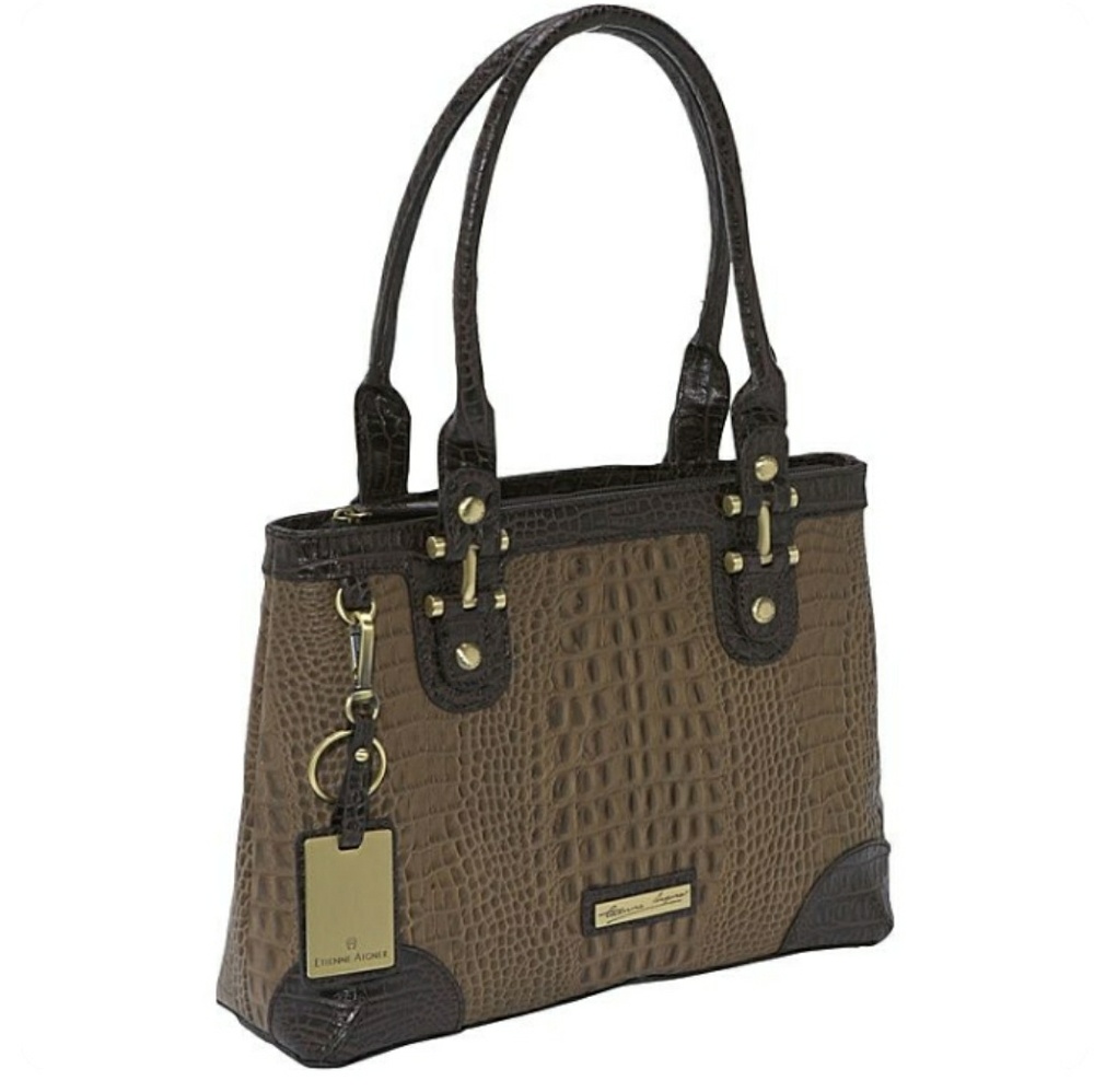 Etienne Aigner Tiffany Croco Tote